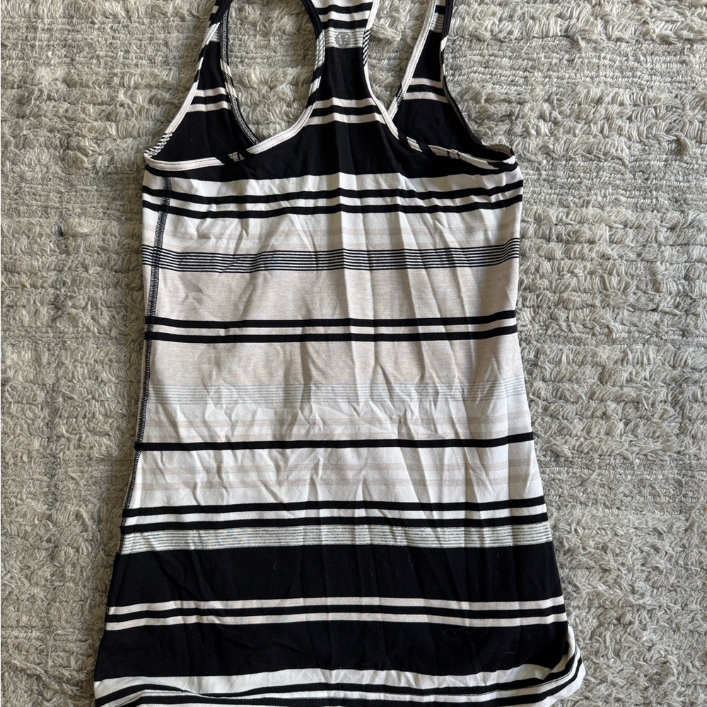 Striped Black and White Women's Tank Top